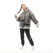 Adidas Puffer Convertible Jacket Women's Size M Duck Down 2 in 1 Cold.RDY Gray
