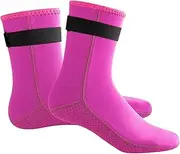 Generic Diving Socks 3mm Neoprene Wetsuit Socks Water Socks for Water Sports Surfing Sailing, Pink, XS