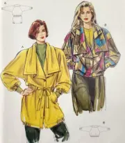 Uncut Burda 5051 Sewing Pattern Women Ladies Dress Coat Bomber Jacket 10-20