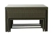 Divano Emerson 6 Piece Outdoor Dining Set Table Chair Solid Aluminum Furniture With Clear Glass- Brown