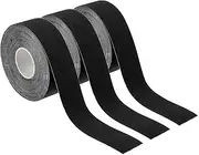uxcell 16.4ft x 1 Inch Aerial Hoop Tape, 3 Roll Athletic Tape Adhesive Non-Slip Grip Tape Yoga Rig Sports Tape for Wrapping Exercises Gymnastics, Black