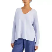 Eileen Fisher Oversized Linen Blue Sweater