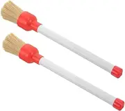 TOKIDNY 2pcs Brush Adhesive Brush Detail Brushes Glue Brush Drill Brush Attachment Car Detailing Arc Shaped Brush for Applying Tire Mounting Paste Car Interior Cleaning Brush