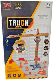 Crawler Tower Die-Cast Construction Toy for Kids Crane With Equipment Scale 1:55