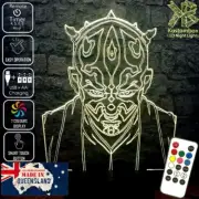 DARTH MAUL SITH 3D LED Battery USB Night Light 7 Colour Changing Room Lamp