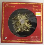Vintage Foremost Gold Star Snowflake Tinsel Lighted Christmas Tree Topper