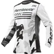 Fasthouse Grindhouse Riot Youth Jersey, White/Charcoal/Black