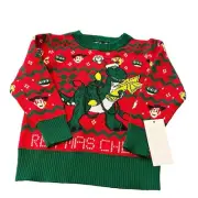 Disney Pixar Toy Story Baby Knitted Pullover Christmas Sweater Red Green 12M NWT