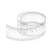 Film Ruler 50cm 0.1mm Scale PET with R Angle Width Lines Flexible Ruler