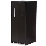 Bowery Hill 2 Pull Out Door Media Storage Cabinet in Brown