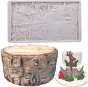 Tree Bark Fondant Impression Mat, Earth Mud Wall Texture Silicone Lace Mold F...