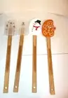 4 SUR LA TABLE Candy,Reindeer,Snowmen & Gingerbread Silicone 12" Spatulas NOS
