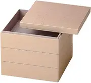 J-Kitchens Excursion Lunch Box, Made in Japan, 3-Tier, 6.5 Inches, Hybrid, Paper, Rose Gold, 8.0 x 8.0 x 7.2 inches (20.2 x 20.2 x 18.3 cm)