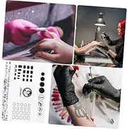 SHERCHPRY Nails Silicone Mat for Nail Art Flexible Manicure Mat for Designs Practice Easy Cleanup Storage Table Protector Pattern