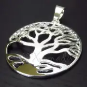 Tree Of Life 71mm Silver Plated Necklace Pendant C6641 - 1, 2 Or 5PCs