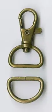 Atkinson Designs D Ring and Swivel Clip Brass 1ct - 3/4in