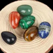Egg Shape Natural Crystals Rose Quartz Obsidian Malachite Reiki Home Decoration