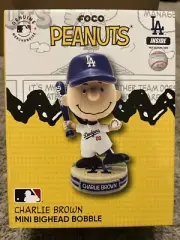 FOCO Peanuts Charlie Brown LA Dodgers Mini Bighead Bobblehead 2024 LE RARE /150