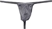 [Evankin] Mens Sexy Bling Mesh Thong See Through G-Strings Underwear Low Rise Briefs Bikini Thin Belt(#2 Grey,M) 1, #2 Grey, Medium