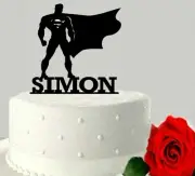 Personalised Superman Acrylic Cake Topper Super Man Birthday Party Decoration
