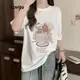 Lovito 女士休閒卡通圓領短袖T恤 LNA09303 (白色)