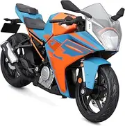 Maisto KTM RC 390 1:12 Scale Motorcycle Model with Moving Stand, Rear Suspension and Free Rolling Wheels, Blue (5-22907-1)