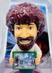 BOB ROSS Solar Bobble-Head Moves Under Bright Light Bobblehead NEW IN PACKAGE!