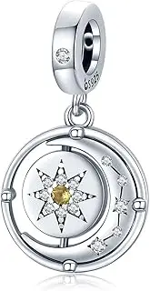 [CHESIRT] Moon sets star turns Series Charm,You are My Sunshine for Mom Sister Dangle Bead 925 Sterling Silver Fit Pandora Bracelet, Silver, not known