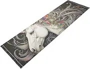 YXYZRMY Colorful Floral Horse Washable Runner Rug 2’ x 6’ Non Slip Runner Rug for Hallways Entryway Bedroom Floor Carpet Runner- Soft Thin Mat with Rubber Backing for Family Pet
