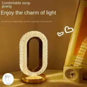 USB LED Crystal Table Lamp Touch Dimmable Bedside Night Light Ambient Light