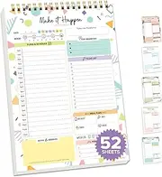 Decorably 7x10" Daily Planner Pad - 58 Sheets To Do List Planner, Tasks Notepad With Daily Sheets