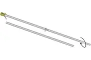 5ft Silver Aluminum Spinning Flag Pole Wall Mounting Poles Tangle Free Poles