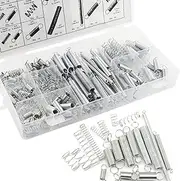 200PCS Spring Assortment Set,Extension and Compression Springs Kit,Assorted Size Small Springs，Zinc Plated Steel Mechanical Compression Springs for Home Repairs or DIY