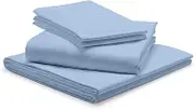 1000-TC Egyptian Cotton Sheets Split California King Size, 5-Piece Extra Long-Staple 1000-Thread-Count Pure 100% Cotton Soft Breathable Sateen Weave, Fits Mattress 25" Deep Pockets - Light Blue