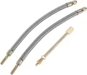 X AUTOHAUX 1Set 180 Dergee Copper Tire Valve Extension with Universal Stainless Steel 250mm Tyre Valve Stem Extender for Car Motorcycle RV Truck Bike
