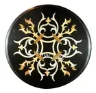 Black Marble End Table , Marble Coffee Table , Gemstone Inlay Lawn Corner Table
