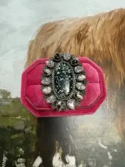 Beautiful Handmade New Lander Turquoise, CZ, White Buffalo And Sterling Silver