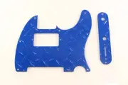 Blue Humbucking Aluminum Diamond Plate Tele Pickguard Set Fits Fender Telecaster
