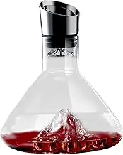 Wine Decanter 1.5L Clear Wine Aerator with Iceberg Bottom Lead-Free Carafe Decanter Red with Stainless-Steel Filtration Creative Carafe Gifts
