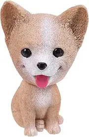 BIUDECO Rustic Charm Corgi Animal Car Adornment Cartoon Desktop Ornament Home Decoration Craft