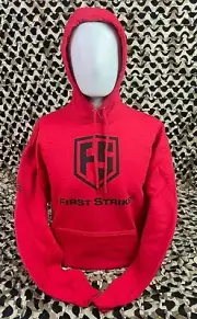 NEW First Strike Pull Over Hooded Sweatshirt - Red - X-Large