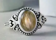 Natural Malagasy Labradorite Ring in Sterling Silver (Size 10.0) 3.25 ctw