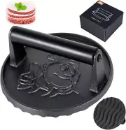Smash Burger Press-Heavy Duty Hamburger Press with Heat 6 inch Black