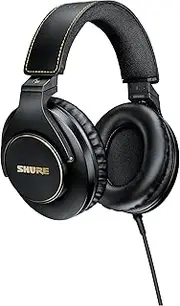 Shure SRH840A Over-Ear Wired Headphones for Critical Listening & Monitoring, Professional Headset, Tailored Frequency Response, Superior Detailed Sound, Adjustable & Collapsible Design - 2022 Version