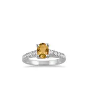 Gem Spark 14K 1.19 ct. tw. Diamond & Citrine Ring