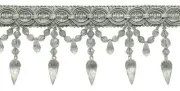 Gimp with Teardrop Beaded, Color# 049 - Classic Silver [Sold By The Yard]