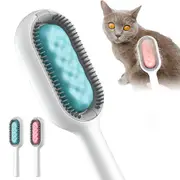2Pack Pet Grooming Comb Cat Hair Brush Dog Hair Massages Removes Brush-Blue&Pink
