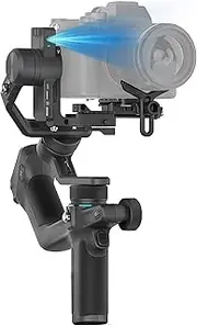 FeiyuTech SCORP Mini 2 [Official] Gimbal Stabilizer with 3 axis, All in One Gimbal for Mirrorless Cameras,Smartphone,Action Cameras,Built-in AI Tracker,Vertical Quick Release Plate,Black
