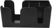 ZAWELIYO Coffee Station Organizer Multifunctional ABS Upright Condiment Holder 6 Compartments Coffee Condiment and Cup Storage Organizer