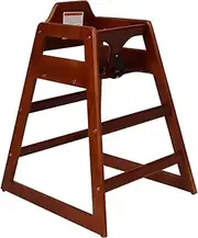 KAPEICamper Wooden High Chair for Toddlers, Portable Baby Feeding Chair with Adjustable Straps, Natural Pine High Chair, Highchair for Dining Room, Kitchen (Walnut)